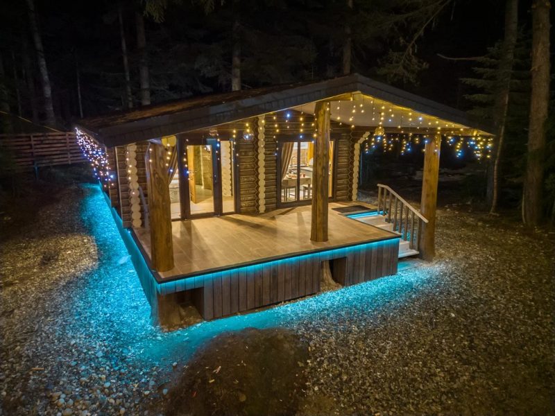 Wood Palace вечерняя подсветка